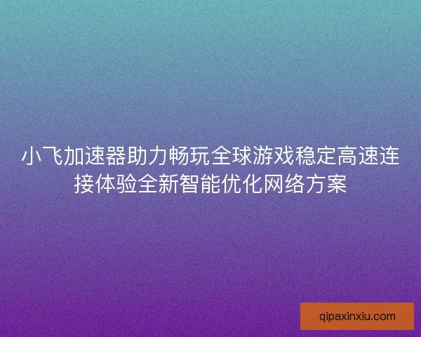 小飞加速器助力畅玩全球游戏稳定高速连接体验全新智能优化网络方案
