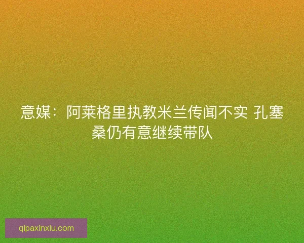 意媒：阿莱格里执教米兰传闻不实 孔塞桑仍有意继续带队